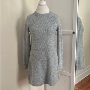 NWT UpWest Resort & Mercantile Cozy Grey Ribbed Knit Sweater Dress Size Small